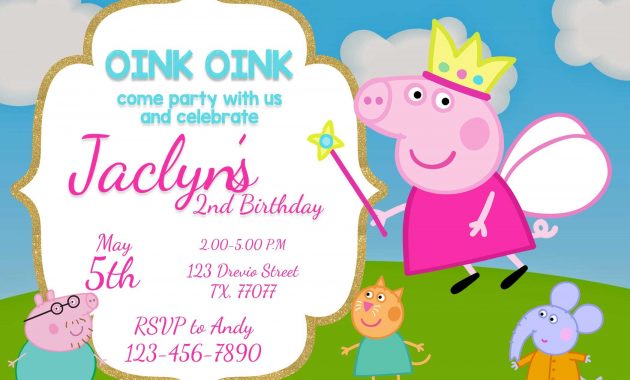 Free Printable Peppa Pig Invitation Template Free Printable for dimensions 2100 X 1500