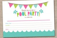 Free Printable Pool Party Birthday Invitations Party Invitations regarding proportions 1500 X 1113