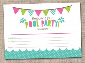 Free Printable Pool Party Birthday Invitations Party Invitations regarding proportions 1500 X 1113