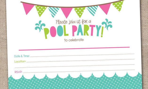 Free Printable Pool Party Birthday Invitations Party Invitations regarding proportions 1500 X 1113