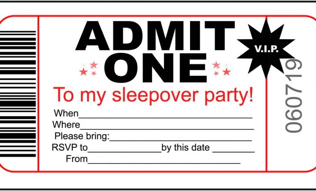 Free Printable Sleepover Invitation Templates Idees In 2018 intended for dimensions 1600 X 831