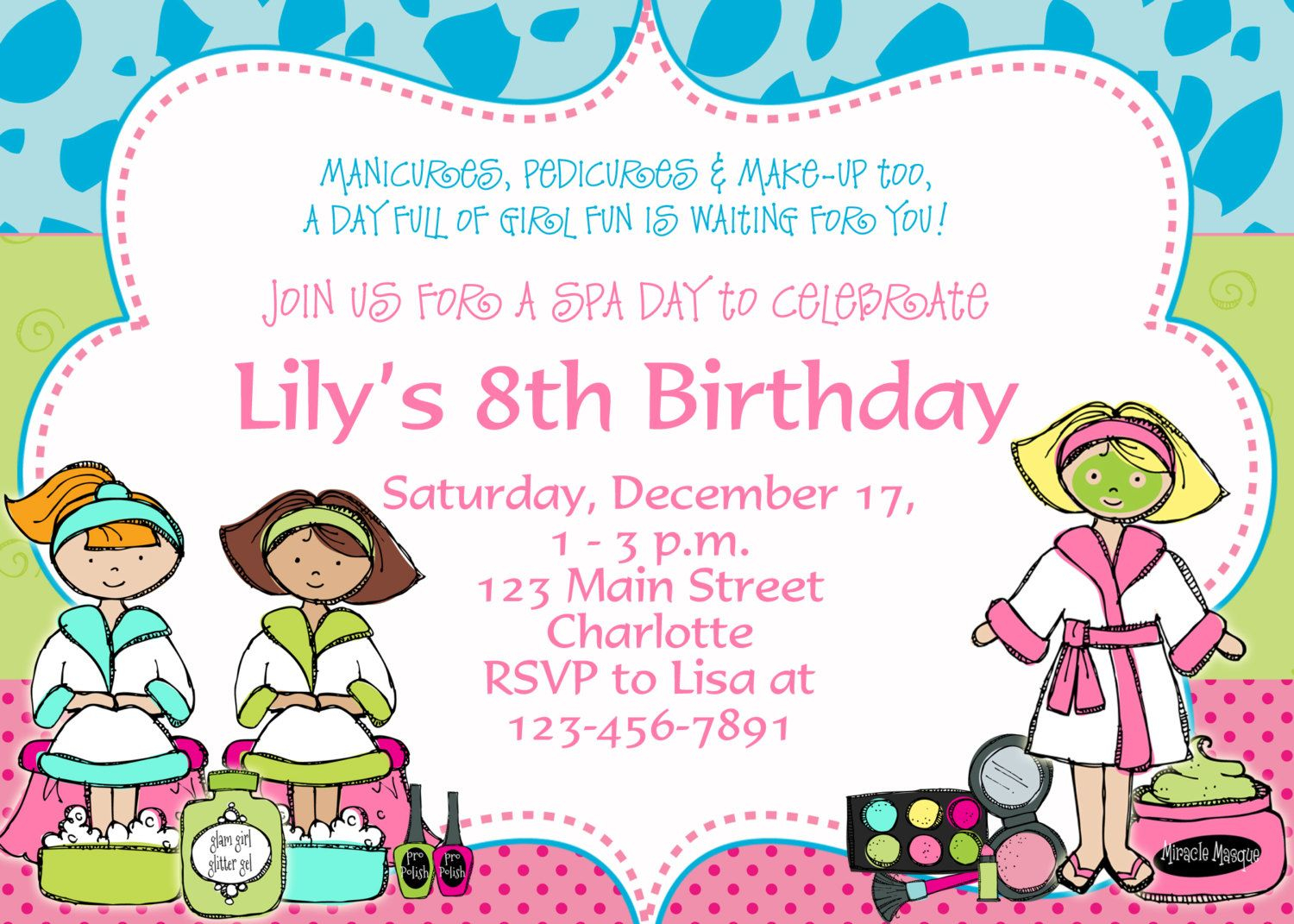 Free Printable Spa Party Invitations Spa At Home Party intended for size 1500 X 1071