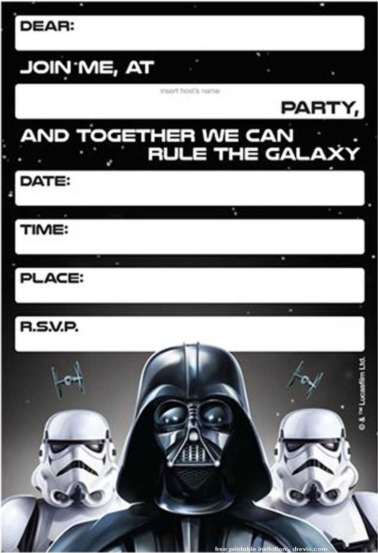 Free Printable Star Wars Birthday Invitations Template Updated regarding sizing 777 X 1137