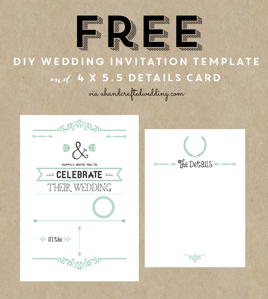 Free Printable Wedding Invitation Template All Things Wedding for sizing 894 X 998