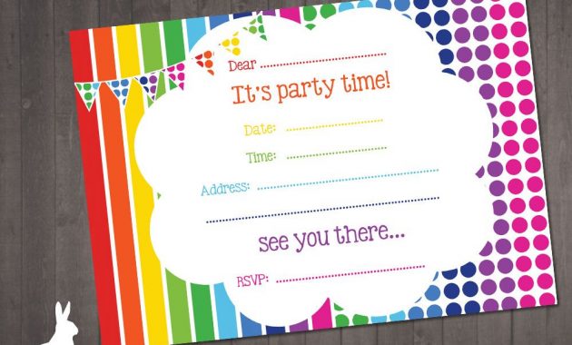 Free Rainbow Party Invitation Ru And The Rabbit Rainbow Party for measurements 1000 X 800