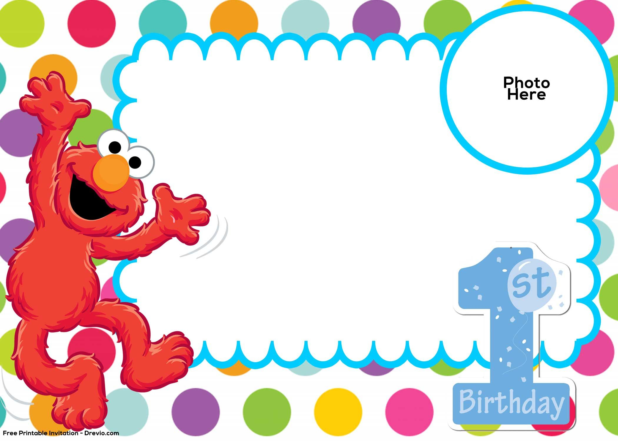 Free Sesame Street 1st Birthday Invitation Template Free Printable inside dimensions 2100 X 1500