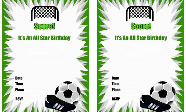 Free Soccer Birthday Invitation Cards Focis Szlinap In 2018 for sizing 1228 X 868