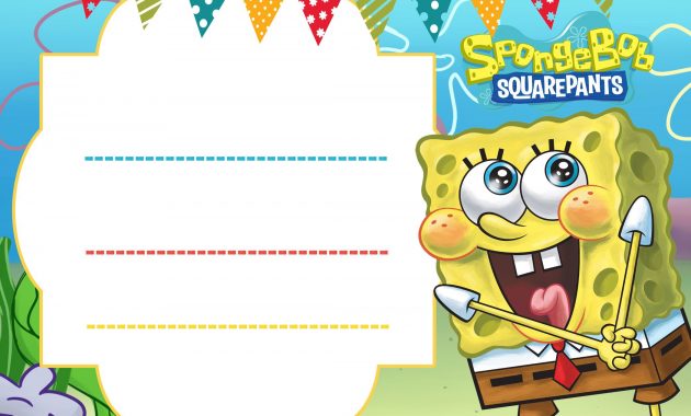 Free Spongebob Birthday Invitation Template Free Printable with regard to proportions 2100 X 1500