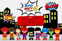 Free Superhero Birthday Party Invitation Templates Birthday Party pertaining to measurements 1600 X 1143