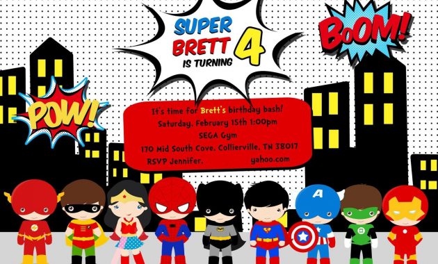 Free Superhero Birthday Party Invitation Templates Birthday Party pertaining to measurements 1600 X 1143