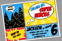 Free Superhero Invitation Templates Invitation Templates throughout sizing 1500 X 1163