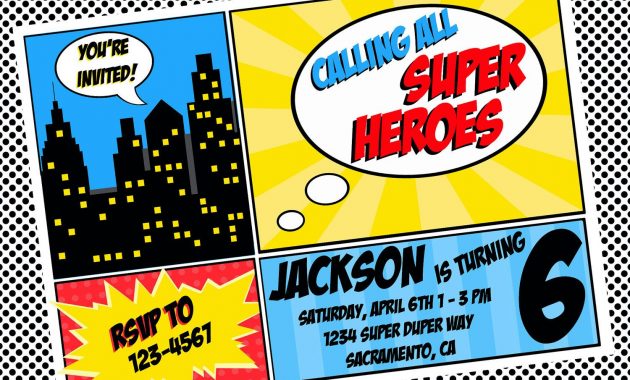 Free Superhero Invitation Templates Invitation Templates throughout sizing 1500 X 1163