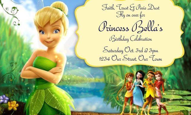 Free Tinkerbell Birthday Invitation Templates Birthdays intended for sizing 1500 X 1000