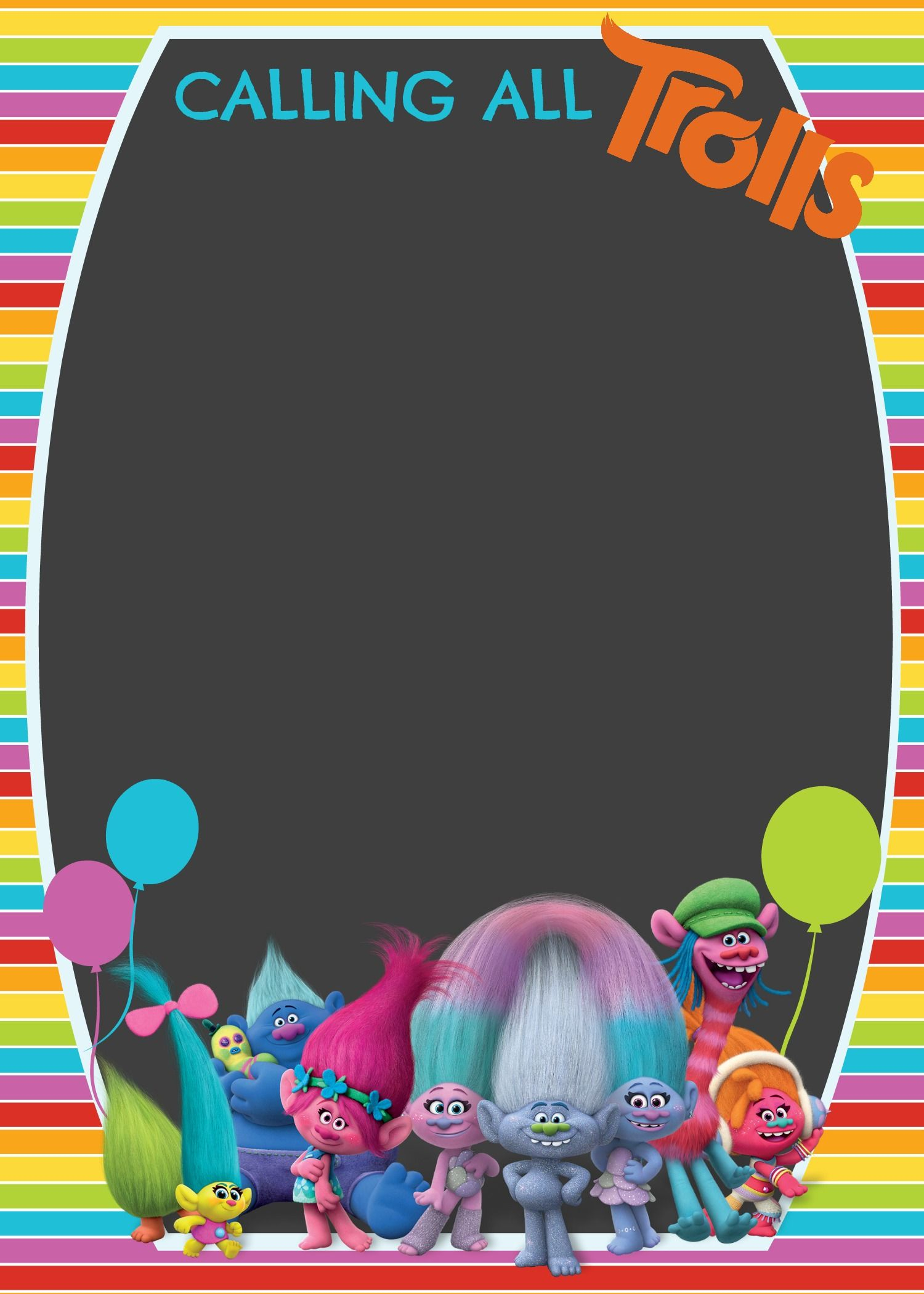 Free Trolls Digital Invitation Cumpleaos Troll Trolls Birthday intended for measurements 1500 X 2100