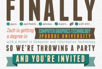 Free Typography Style College Graduation Invitation Indesign intended for dimensions 771 X 1052