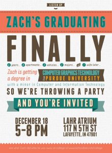 Free Typography Style College Graduation Invitation Indesign intended for dimensions 771 X 1052