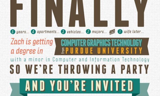 Free Typography Style College Graduation Invitation Indesign intended for dimensions 771 X 1052