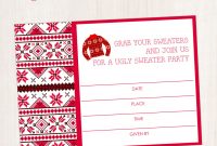 Free Ugly Sweater Party Invite Printable pertaining to measurements 897 X 1000