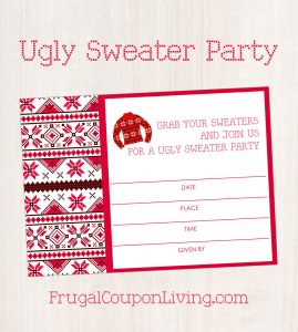 Free Ugly Sweater Party Invite Printable pertaining to measurements 897 X 1000