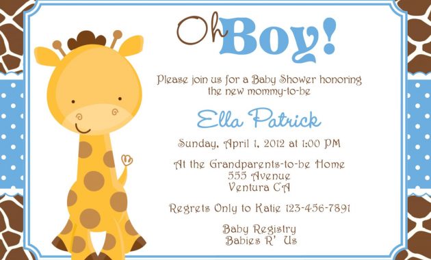 Giraffe Ba Shower Invitations Giraffe Ba Shower Invitations In with dimensions 1500 X 1071