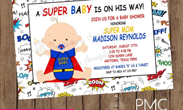 Glamorous Superman Ba Shower Invitations To Create Your Own Free for proportions 1500 X 1313