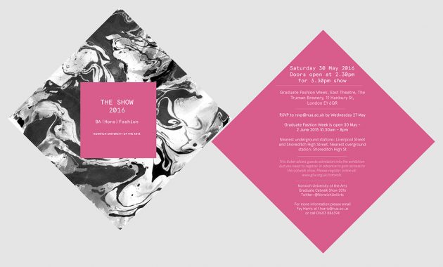 Graduate Fashion Week Invitation Design On Behance intended for sizing 1200 X 849