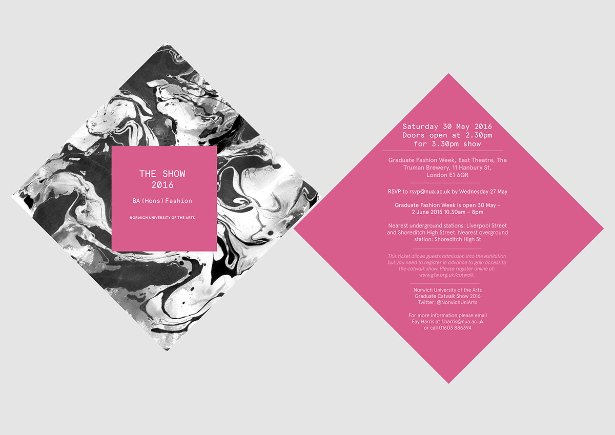 Graduate Fashion Week Invitation Design On Behance intended for sizing 1200 X 849