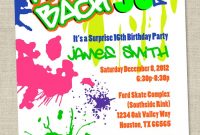 Graffiti Birthday Invitations Neon Party Invitation Retro 80s in size 850 X 1100