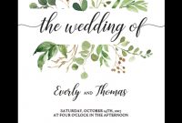 Green Leaves Watercolor Wedding Invitation Template In 2018 pertaining to measurements 819 X 1024