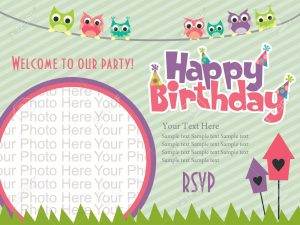 Happy Birthday Invitation Card Design Vector Illustration Royalty with measurements 1300 X 975