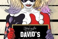 Harley Quinn Custom Digital Printable Birthday Party Invite Template with sizing 999 X 1500