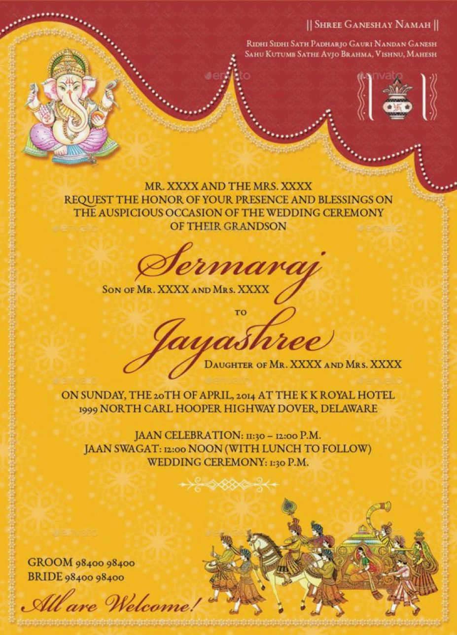 Hindu Wedding Invitations Unique Wedding Invitation Templates Hindu throughout measurements 927 X 1289