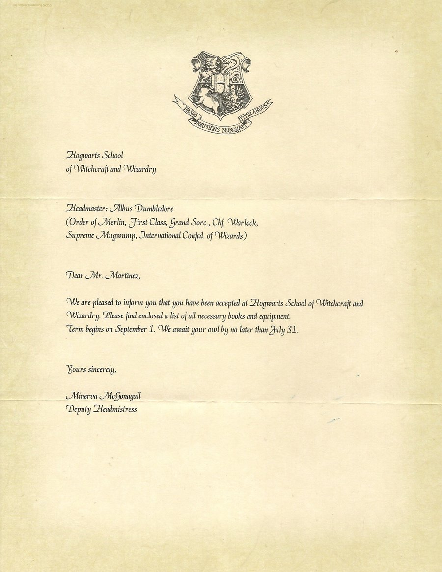 Hogwarts Acceptance Letter Printable Allowed Impression Harry Potter intended for sizing 900 X 1164