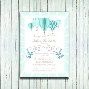 Hot Air Balloon Ba Shower Invitations Hot Air Balloon Ba Shower intended for dimensions 3000 X 3000