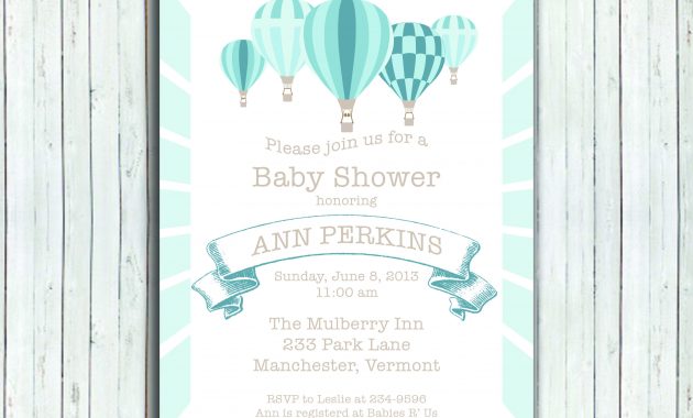 Hot Air Balloon Ba Shower Invitations Hot Air Balloon Ba Shower intended for dimensions 3000 X 3000