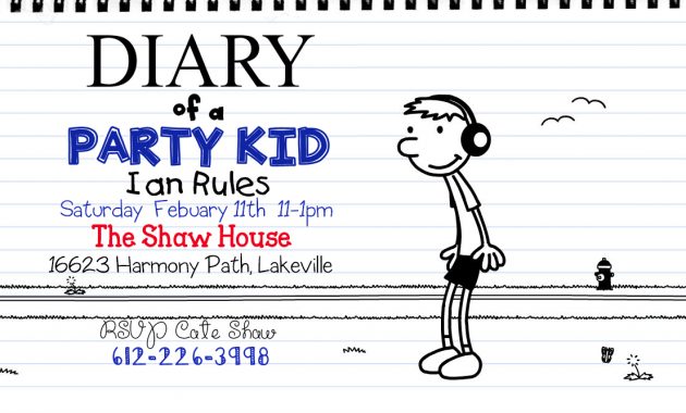 I Do On A Dime Free Template Diary Of A Wimpy Kid Birthday intended for measurements 1210 X 667