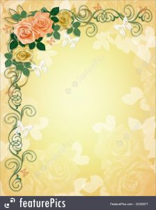 Illustration Of Wedding Invitation Roses Border in sizing 1040 X 1392