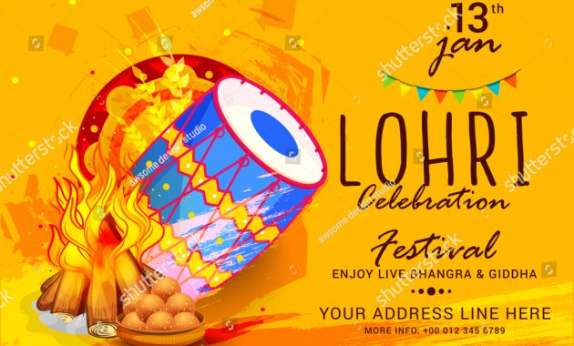 Illustration Punjabi Festival Lohri Celebration Invitation Stock with regard to sizing 1500 X 1233