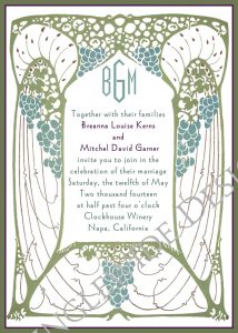 Imposing Art Nouveau Weddingitationsitation Beautiful Retro Stock for dimensions 1071 X 1500