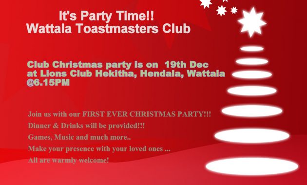 Invitation Design Ideas Wattala Toastmasters Club Christmas Party throughout measurements 1600 X 1200