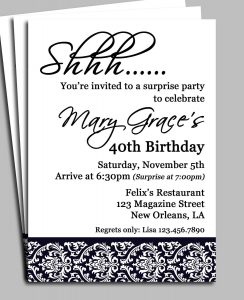 Invitation For Surprise Birthday Party Wording 40 Bday Party with regard to dimensions 1219 X 1500