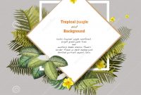 Invitation Template For Save The Text Tropical Background Stock in dimensions 1300 X 1367