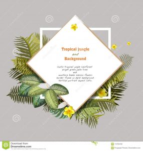 Invitation Template For Save The Text Tropical Background Stock in dimensions 1300 X 1367