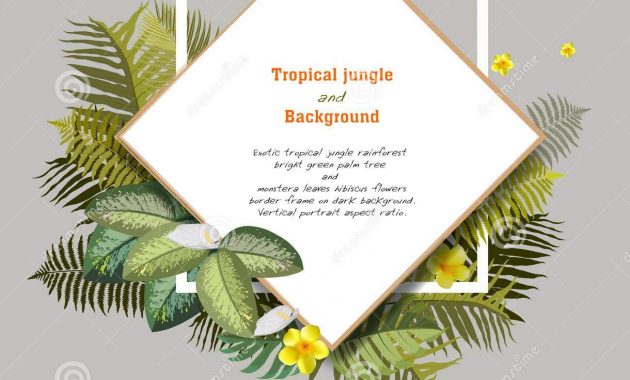 Invitation Template For Save The Text Tropical Background Stock in dimensions 1300 X 1367