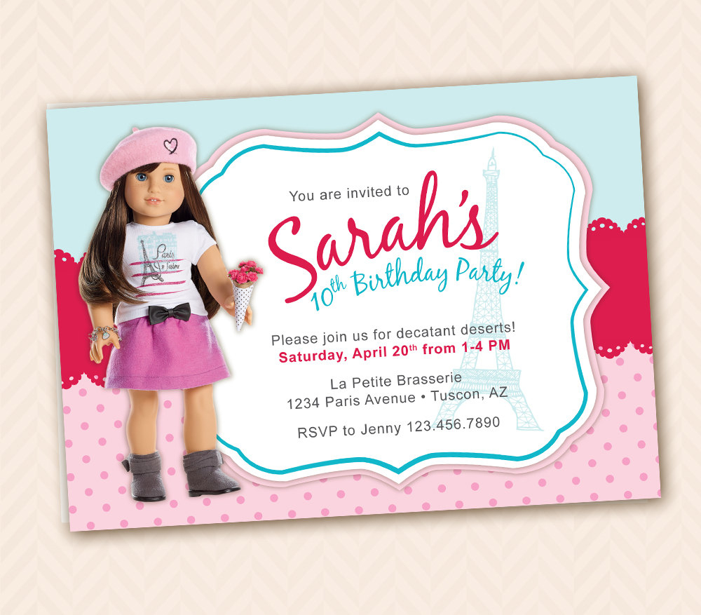 Invitation Template French Birthday Party Invitations pertaining to dimensions 1000 X 877