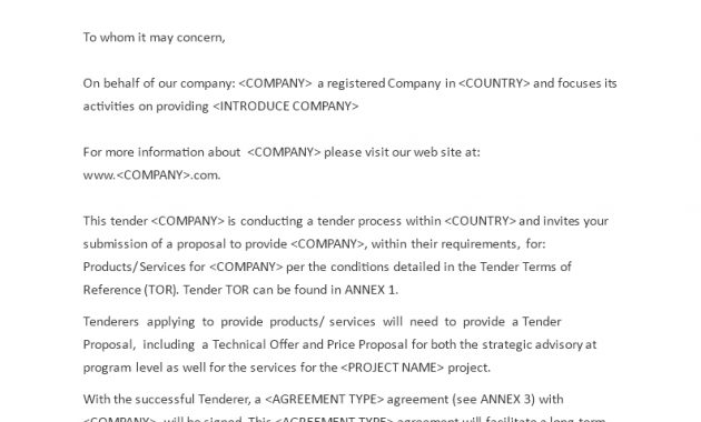 Invitation To Tender Template Templates At Allbusinesstemplates pertaining to size 793 X 1122