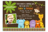 Jungle Themed 1st Birthday Party Invitations Birthday Invitations inside size 1133 X 843