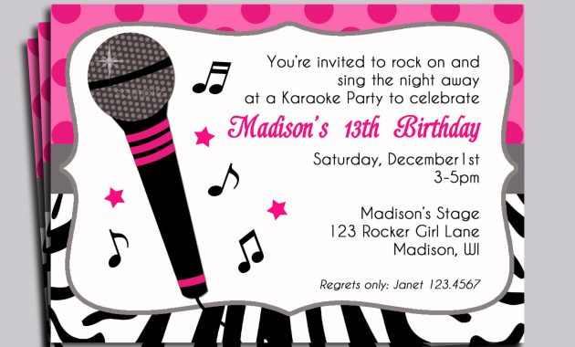 Karaoke Party Invitation Templates Good With Karaoke Party throughout sizing 1500 X 1059