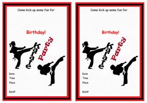 Karate Birthday Invitations Birthday Printable inside proportions 1228 X 868