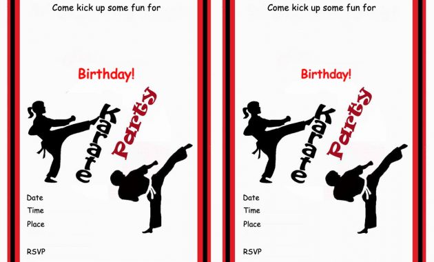 Karate Birthday Invitations Birthday Printable inside proportions 1228 X 868